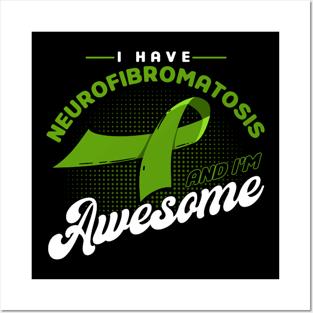 Survivor Green Ribbon Neurofibromatosis gift Wall Art by Toeffishirts